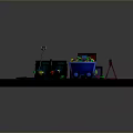 Detailed Miniature Scene With Mine Cart On Tracks Barrels Tools And Colorful Items