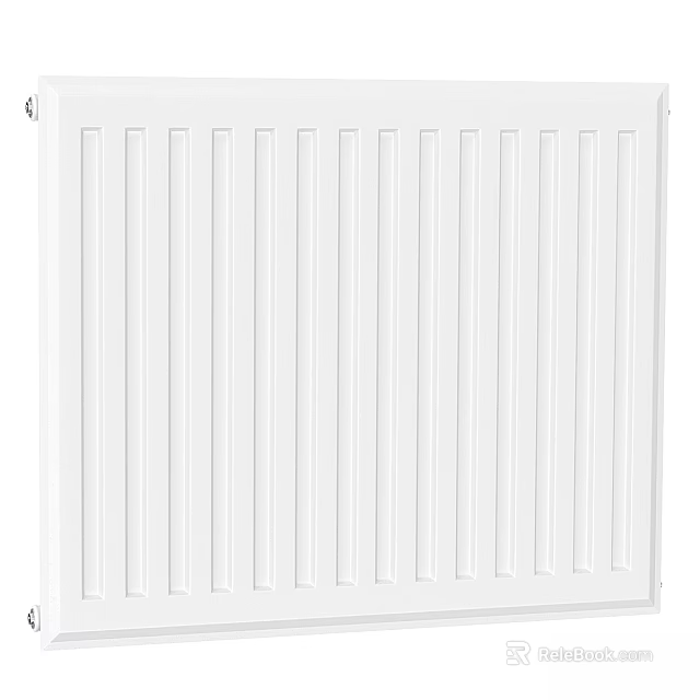 White Vertical Radiator for Home Heating with Modern Design and Flat Panel 3d model 