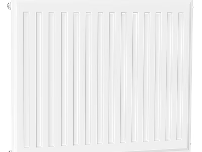 White Vertical Radiator for Home Heating with Modern Design and Flat Panel 3d model