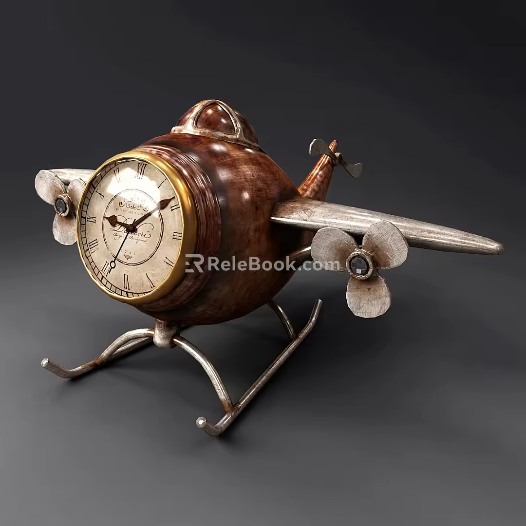 Middle Ancient Style Clock Ornaments Decorative Ornaments 3d model