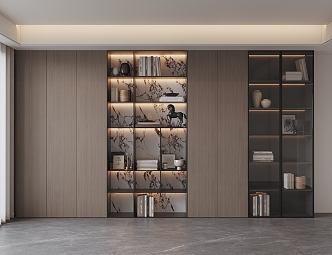 Decorative cabinet bookcase decoration combination 3d model