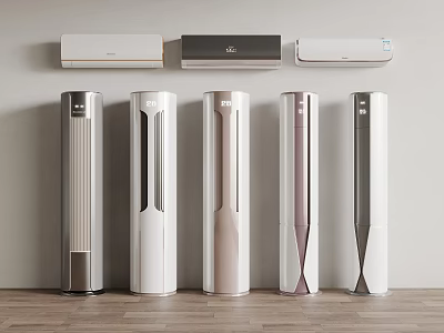 Modern Home Air Conditioners Wall Mounted And Floor Standing With Sleek Design And Various Colors 3d model