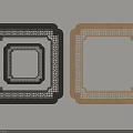 Decorative Square Frames With Black And Wooden Colors And Intricate Cutout Patterns