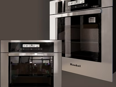 Hanskel Modern Kitchen Ovens Featuring Stainless Steel Finish And Glass Doors 3d model