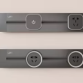 Gray UP1 Model Switch Panels With Power Switch And Socket Outlets 3d model