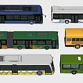 Colorful Toy Bus Models With Various Types And Assorted Designs On