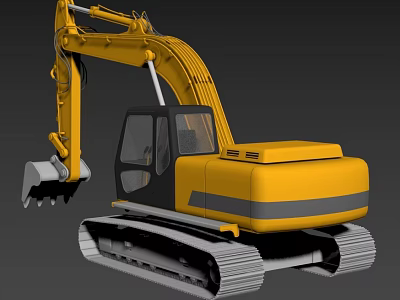Heavy Duty Yellow Construction Utility Vehicle With Tracked Undercarriage And Front Loader Bucket For Engineering Work 3d model