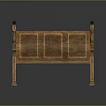 Traditional Wooden Interior Bench With Carved Backrest Armrests And Natural Wood Grain