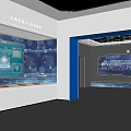 Technology Enterprise Exhibition Hall Slide Screen Display Desk Honor Wall LED Splicing Large Screen 3d model