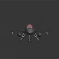 Grey Fighter Jet Model K-36 With Pink Nose And Wing Mounted Missiles