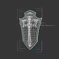 Black White Electronic Appliance Shield Emblem With Cross And Sword