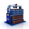 Beverage Display Rack With Pepsi Sprite 7 Up Bottled Drinks On Multiple Shelves 3d model