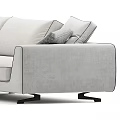 Gray Corner Sofa With Soft Pillows Multiple Views Modern Living Room Design 3d model