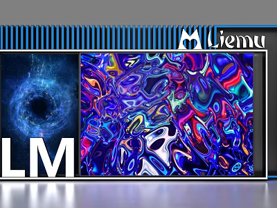 Modern Artistic Background Wall With Colorful Abstract Pattern And Vibrant Hues 3d model