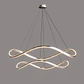 Modern Hanging Chandelier With Sleek Geometric Metal Frame And LED Lighting