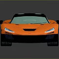 Orange And Black Sports Car With Sleek Aerodynamic Body And Reflective Surface