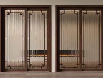 New Chinese style sliding door glass sliding door sliding door kitchen and bathroom door balcony door 3d model
