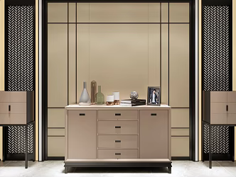 Modern Side Cabinet 3d model