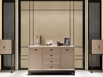 Modern Side Cabinet 3d model