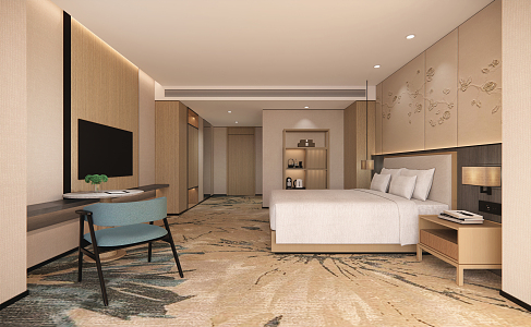 New Chinese Room Hotel Room Hotel 3d model