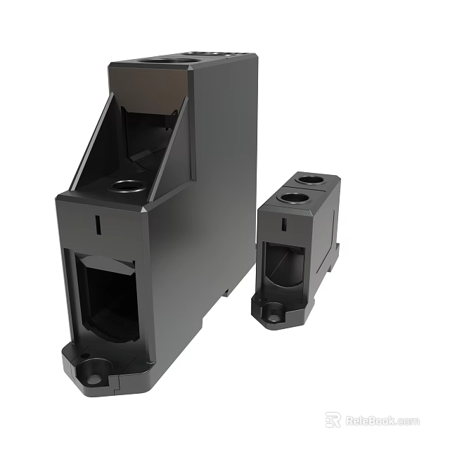 Black Plastic Electronic Device Housings With Multiple Holes And Slots 3d model 