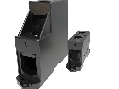 Black Plastic Electronic Device Housings With Multiple Holes And Slots 3d model