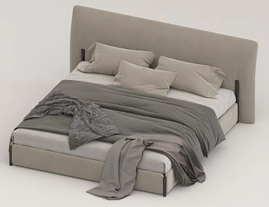 Bedroom Bed Double Bed Queen Room 3d model