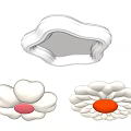 Creative Flower And Cloud Shaped Ceiling Lights With White Petals Pink Orange Centers 3d model