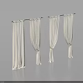 White Curtains with Tiebacks in Different Hanging Styles for Modern Home Interior Decor