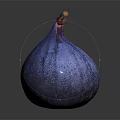 Fresh Ripe Purple Blue Fig as Healthy Organic Fruit on Dark Background