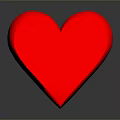 Red Heart Shaped Decorative Daily Life Item With Reflection On Gray Background