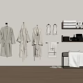 Towel Rack Bathrobe Towel 3d model