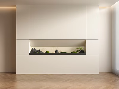 Modern Open Kitchen Interior Design With Island Counter And Cabinets 3d model