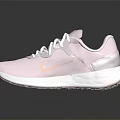 Pink Lace Up Sneakers With Lightweight Breathable Upper And White Sole