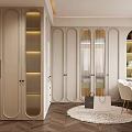 Modern Elegant Bedroom Interior Design With Upholstered Headboard Crystal Chandelier And Decorative Wall Panels