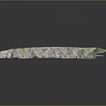 Realistic 3D Terrain Model Featuring Crater Blue Water Mountains and Green Areas