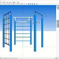Outdoor Sports Fitness Equipment With Blue Frame Climbing Net And Pull Up Bar