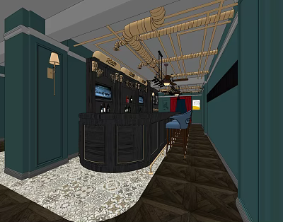 American Bar Bar Card Seat 3d model