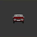 Red Vintage Sedan with Black Roof Shiny Exterior and Classic Retro Design