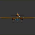 Yellow FIRE BIRD Seaplane Model With Twin Propellers And Streamlined Design
