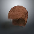 Human Head With Natural Brown Hair Wig And Realistic Texture Appearance