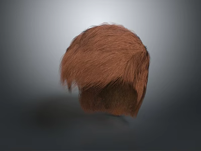 Human Head With Natural Brown Hair Wig And Realistic Texture Appearance 3d model