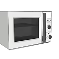 White Microwave Oven With Glass Door And Knob Controls For Kitchen Appliance Use