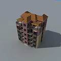 Modern Detached Villa With Red Brick Exterior Balconies Red Roof And Light Colored Walls