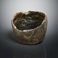 Handcrafted Stone Bowl With Rustic Texture And Natural Material For Household Use