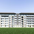 Multi-storey residence in modern residential area 3d model