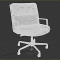 Modern Black Leather Single Chair With Armrests And Wheeled Base Design