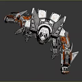 Mechanical Robot Character Design With Silver Red Armor And Detailed Structure