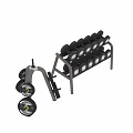Technogym Dumbbells With Metal Rack For Home Gym Fitness Training Equipment