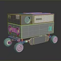 Modern Mobile Machine With Control Panel Knobs Vents And Rolling Wheels
